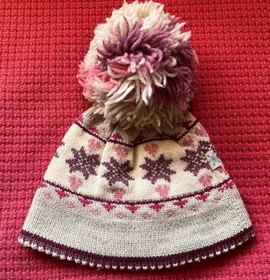 SOMBRERO DE LANA VINTAGE POM POM SARITA 100% LANA VIRGEN ROSA Y PÚRPURA Foto 1 de 4