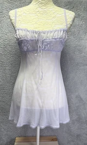 Vintage Y2K Victoria Secret Silk Milkmaid Violet Babydoll Slip Dress Top S - Bild 1 von 9