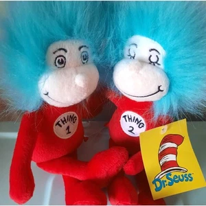 Cat in the Hat Thing 1 Thing 2 Plush 10" Joined Dr Seuss Toys w/ Tags Manhattan - Picture 1 of 10