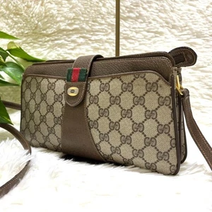 Gucci GG Supreme Sherry Line Shoulder Bag Mini Leather Used - Picture 1 of 13