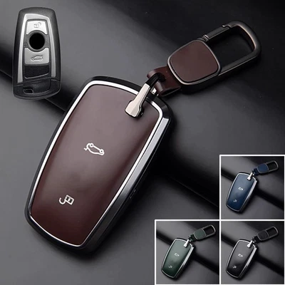 Funda para llave de coche de cuero de aleación de zinc para BMW 1 2 3 4 5 6 7 X2 X3 X4 X5 F10 F30 Foto 1 de 4