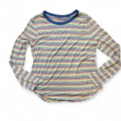 Y2k 2000s twee mudd primary colors striped long sleeve tee womens size large - Image 1 of 4