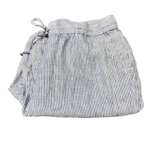 Pantalones de lino Talbots para mujer 10P Petite 10 azul blanco rayas costeras + bolsillos - Imagen 1 de 9