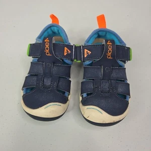 Sandali da ragazzo Plae Sam blu taglia 10,5 scarpe leggere con gancio e passante - Foto 1 di 10