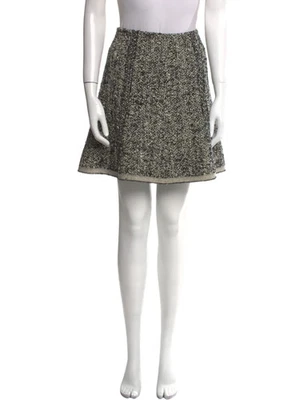 Louis Vuitton 2015 шерсти твид мини юбка US6 черная кожаная отделка молнии назад роскошь - Изображение 1 из 4