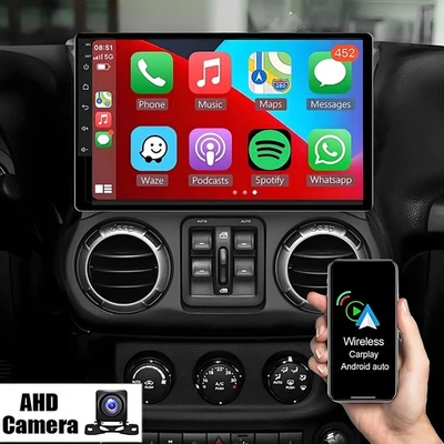 Apple Carplay Para Jeep Wrangler JK 2011-2014 Android coche estéreo Radio GPS FM - Image 1 of 4