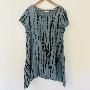 Vestido túnica Bryn Walker algodón gasa pizarra azul tie dye arte para usar talla M - Imagen 1 de 4