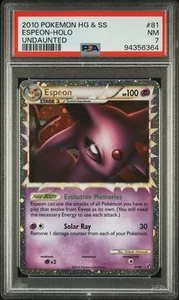 2010 POKEMON HEARTGOLD & SOULSILVER UNDAUNTED ESPEON HOLO #81 PSA 7 - Picture 1 of 3