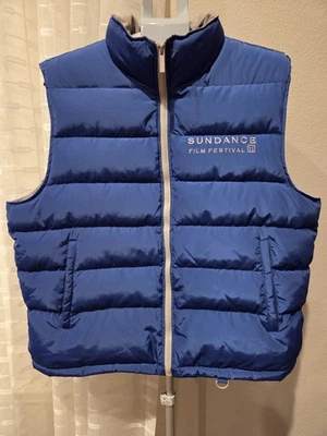 Kenneth Cole Puffer Vest Men Sz XL Blue Down Blend Sundance Film Festival Nice! - Image 1 of 4