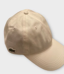 Lacoste Mütze Herren OS weiß Krokodil Bio Baumwolle Cap gesticktes seitliches Logo NEU - Bild 1 von 8