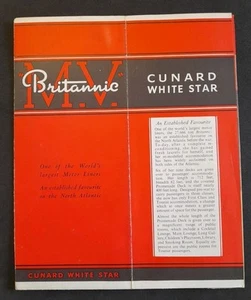 Cunard White Star MV Britannic Colour Brochure - Picture 1 of 11