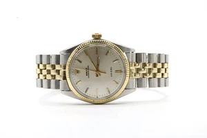 Vintage 1960 Rolex Oyster Perpetual 34mm Men's Air King SS & YG WI439 - Picture 1 of 9