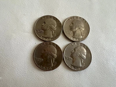 (4)  1970 WASHINGTON QUARTERS CIRCULATED-(2) P & (2) D MINT - Image 1 of 2