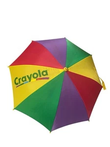 Crayola Binney and Smith Youth Umbrella Color block Vintage 1997 Kids Rain - Picture 1 of 6