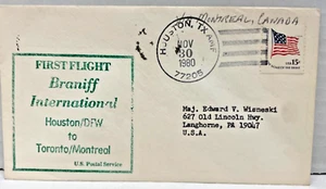 US Mail Cover FDC First Flight Braniff International Houston, TX (Nov 30 1980) - Picture 1 of 2