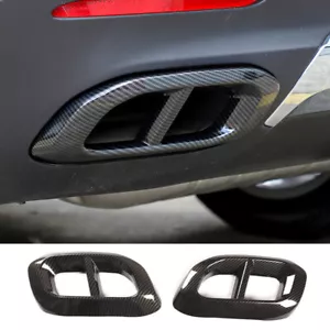 Carbon ABS Exhaust Muffler Tail Pipe Trim For Benz GLC GLE GLS X253 W167 2020-21 - Foto 1 di 10