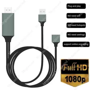 3FT 1080P HDMI Mirroring Cable Phone to TV HDTV Adapter for iPhone iPad Android - Picture 1 of 9