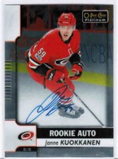 17/18 O-PEE-CHEE PLATINUM UPDATE JANNE KUOKKANEN R-KU ROOKIE AUTO CAROLINA CANES