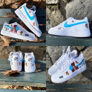 AF1 Woman And Mens Sizes Available Custom Juice Wrld Theme AF1 Meassge For Size