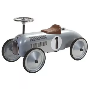 Goki Ride On Rennwagen Classic Style Outdoor Garten Kinder Spielzeug Silber - Bild 1 von 1
