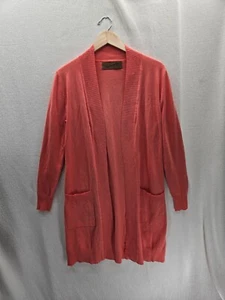Neu mit Etikett The Au Vintage orange lange offene Strickjacke Größe L - Bild 1 von 6