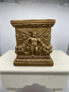 Gold Gilted Ceramic Planter With Cherubs - Picture 1 of 10