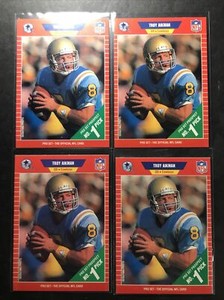 Troy Aikman (4) 1989 Pro set #490 ROOKIE RC SP Cards NICE!! Dallas Cowboys