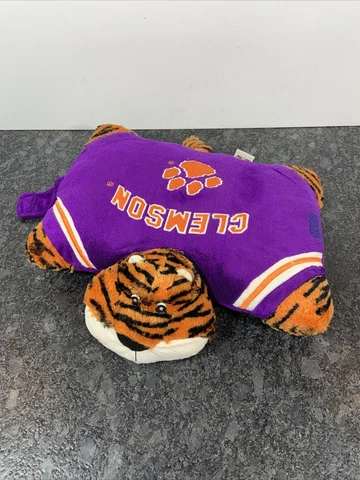Clemson Tigers Orange Purple Mascot Pillow Pet Plush EUC Cover