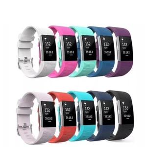Fitbit Charge 2 Strap Replacement Silicone Wristband Watch Metal Buckle - Picture 1 of 12