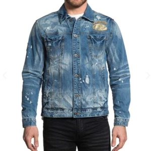 NEW $135 AFFLICTION DENIM TRUCKER JACKET SZ M MEDIUM - Picture 1 of 7