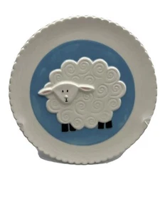 Mud Pie Blue Lamb Plate S193B - Picture 1 of 3