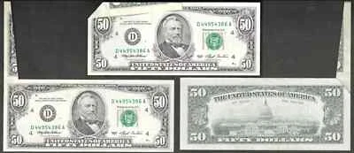 $50 1993 FRN Cutting Error INCREDIBLY WILD Ch CU - Image 1 of 4