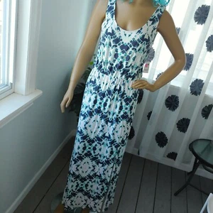 Charlotte Russe Jersey Stretch Blue Tie Dye Maxi Sundress Summer Dress Medium - Picture 1 of 12