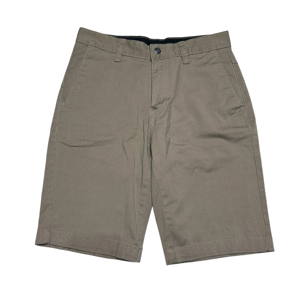 Volcom Frickin Chino Shorts Mens 28 Khaki Flat Front Casual Outdoors - Image 1 of 4