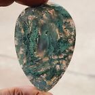 100% NATURAL Green GARDEN MOSS AGATE Loose Cabochon Pear Shape 131 Cts Y888