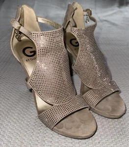 G By Guess Glamo Peep Toe Heels- Tan - Platform Heel- Sz 9M - Picture 1 of 15