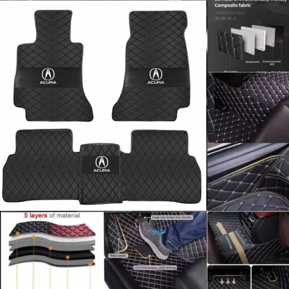 For Acura ILX MDX NSX RDX RL TL TLX TSX ZDX Car Floor Mats Carpets Waterproof - Image 1 of 4