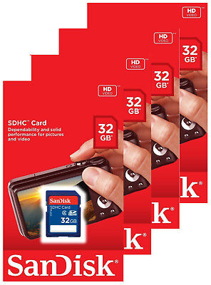 Lot 4 X SanDisk 32GB SDHC Class 4 SD Flash Memory Card Camera SDSDB-032G 128GB • 27.05$