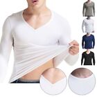 Men's Long Sleeve Round Neck Thermal Underwear Shirt Autumn Winter Thermal Top