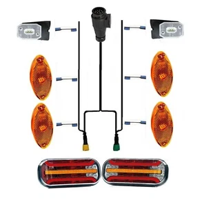 Anhängerbeleuchtung SET LAUFBLINKER LED Rückleuchten Anhänger 12V - 24V 5M 13PIN - Bild 1 von 12