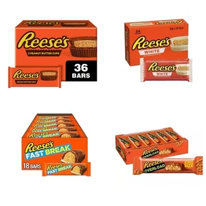 Reese's Bars – Peanut Butter Cups, Overload, Fast Break, White – 5–20 Pack - Picture 1 of 14