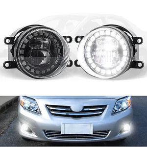 Pair Halo LED Spot Fog Lights Passing Lamps Sealed For Toyota Corolla 2009-2016 - Picture 1 of 12