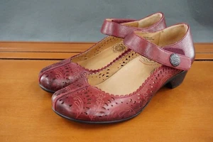 Taos Mary Jane Damenschuhe Größe 6,5 rot Leder Freizeit Fußgewölbestütze Sandalen - Bild 1 von 11