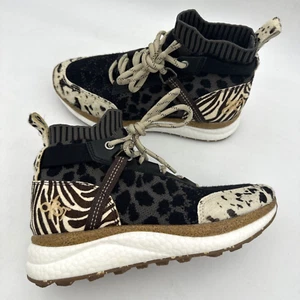 OTBT Womens Hybrid High Top Sneakers Size 5.5 - Animal Print Leather Hybrid NEW - Picture 1 of 9