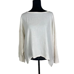 NWT Oh My Gauze Boxy Relaxed Fit Long Sleeve Top L/XL Cotton Women’s Lagenlook - Picture 1 of 11