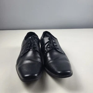 Calvin Klein Lucca Dress Shoe Black Leather Men's 11.5 M Lace Up - Picture 1 of 6