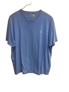 Polo Ralph Lauren uomo 2XB/TG blu manica corta scollo a V t shirt - Foto 1 di 3