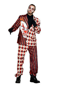 Anzug Horror Clown 2-teilig Hose und Jacke Kostüm Herren Halloween Karneval