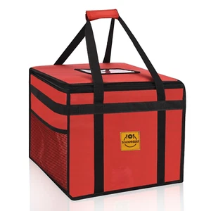 Red Food Delivery Bag 45L - Insulated Pizza Box, Hot Thermal Bags for Uber Eats - Picture 1 of 8