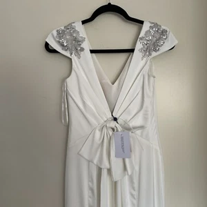 $1095 NUEVO Marchesa Notte Marfil Hombro Vestido Marfil Maxi Vestido 6 - Imagen 1 de 9